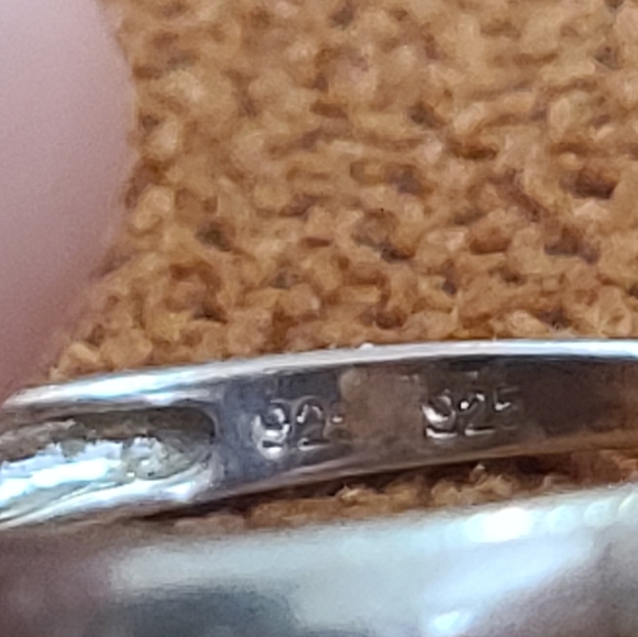 Emerald Green Teardrop Solitaire Ring, Sterling Silver Setting - Picture 3 of 11